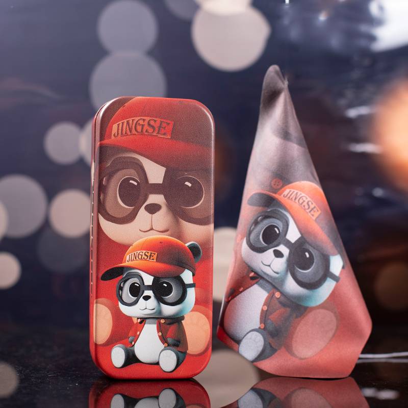 Chinese red panda large box+same mirror cloth