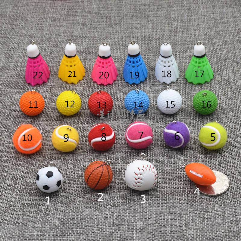 DIY jewelry accessories simulation sports supplies football baseball basketball tennis golf earrings keychain