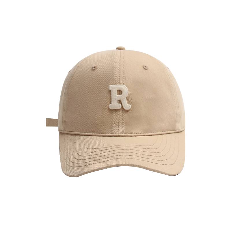 Big head circumference R, alphabet, baseball hat, female versatile face face, small Korean version of the peaked cap, men's sunscreen, sunscreen hats soft top