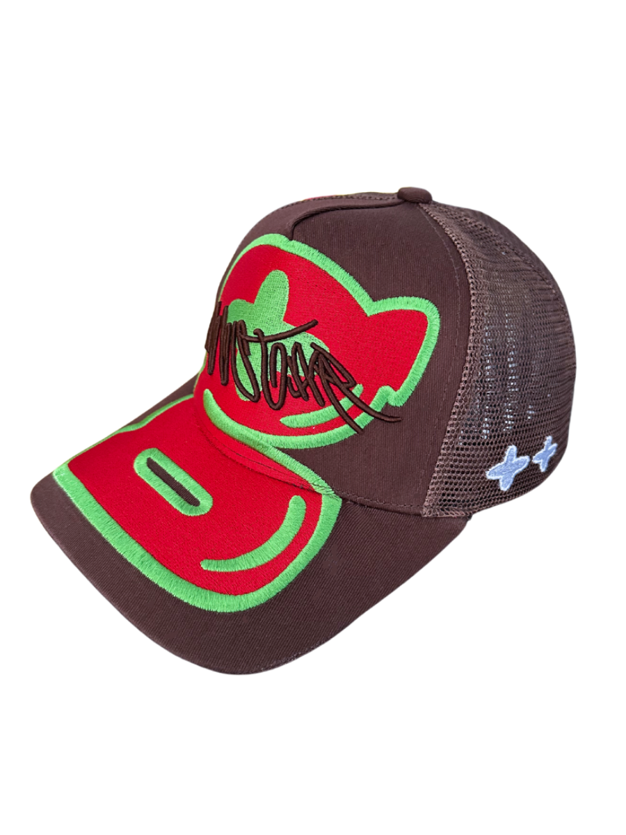 "GROW" American -style color -like three -dimensional embroidery big logo baseball hat Men and women peaked caps in spring and summer