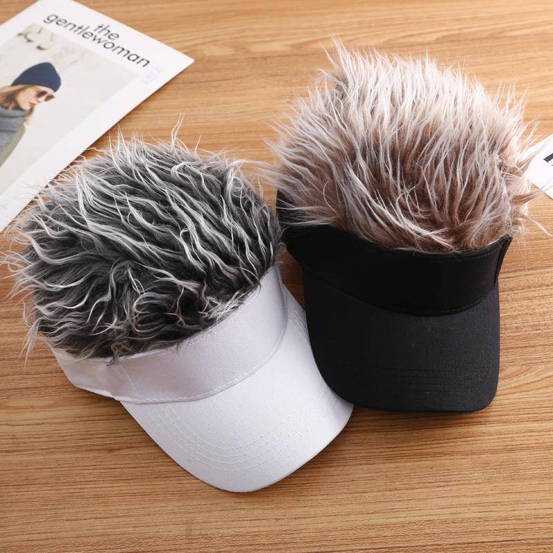 Hair hats True Douyin The same creative style Personalized hip -hop hat tide wig Handle Handsome men