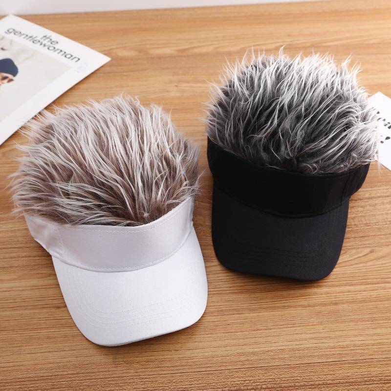 Hair hats True Douyin The same creative style Personalized hip -hop hat tide wig Handle Handsome men