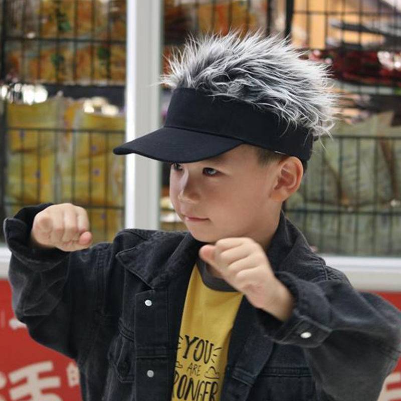 Hair hats True Douyin The same creative style Personalized hip -hop hat tide wig Handle Handsome men