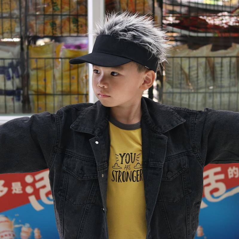 Hair hats True Douyin The same creative style Personalized hip -hop hat tide wig Handle Handsome men