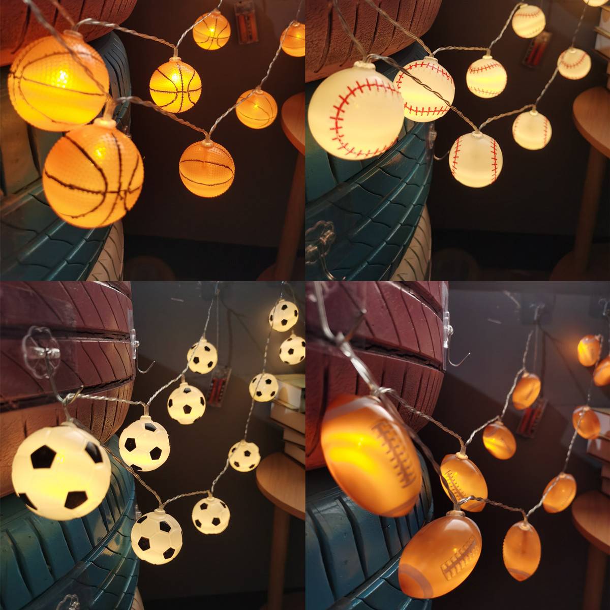 LED Football Basketball Baseball Barlight Bar atmosphere Lantern Lottery Shop World Cup European Cup Interior theme Decoration