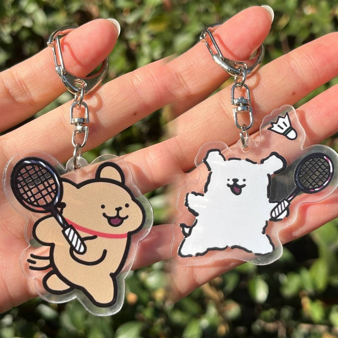 Play a badminton puppy