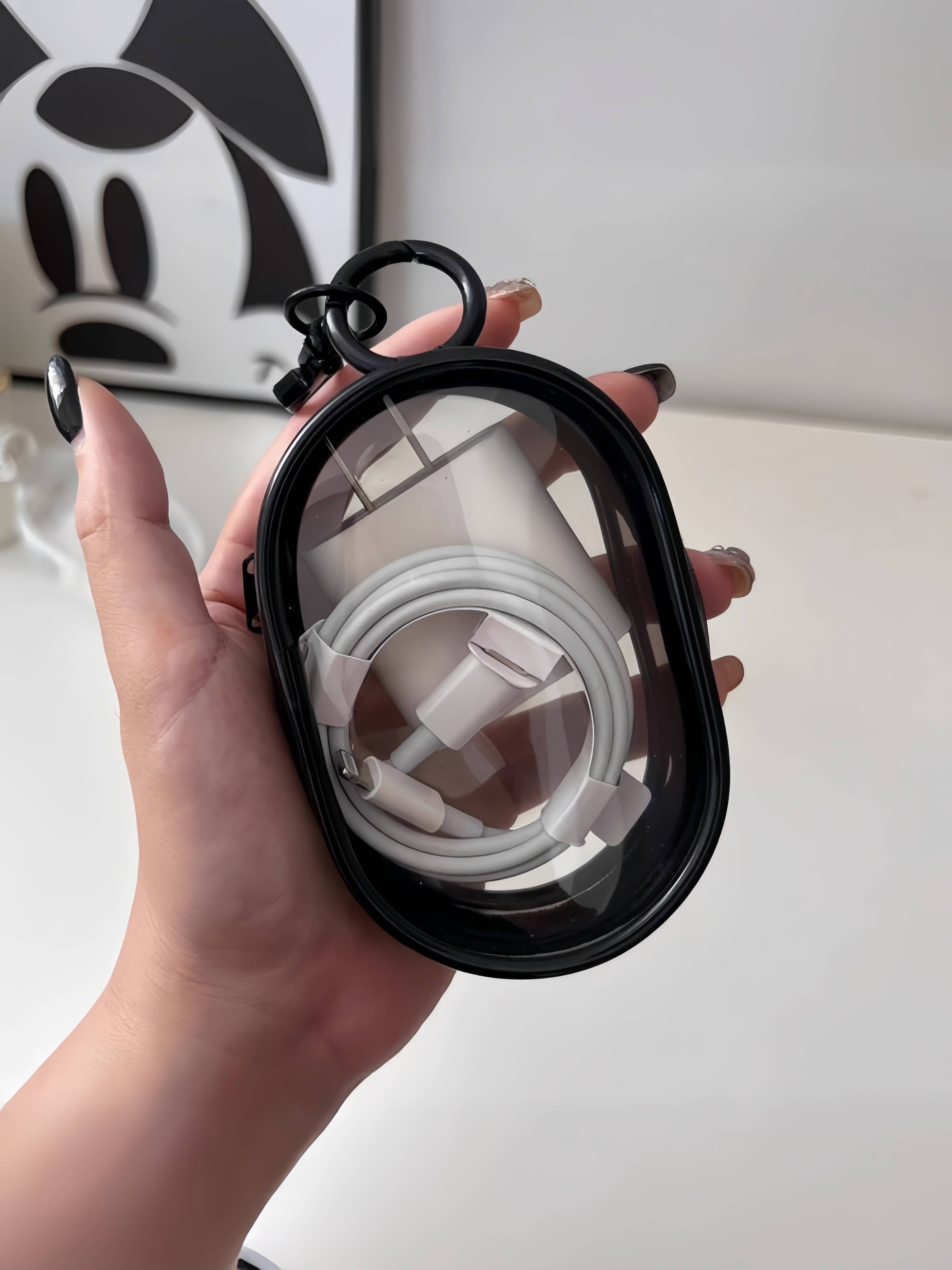 Transparent data lines and bags to protect cell phone chargers