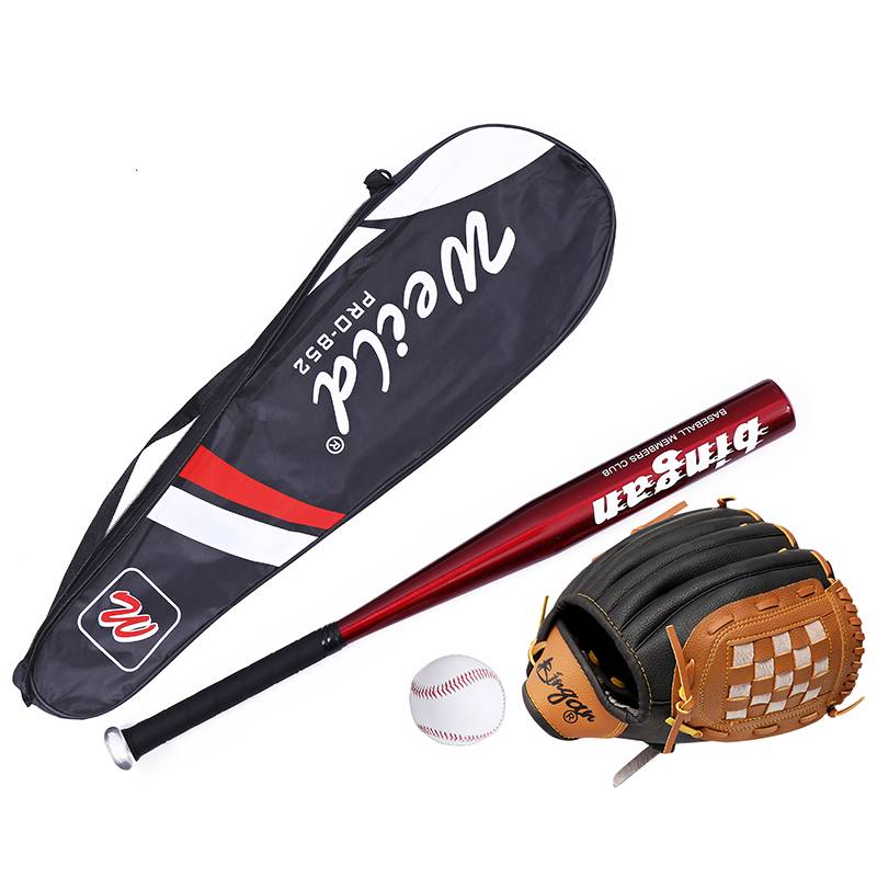 Brown black baseball gloves+red balls+baseball+bag
