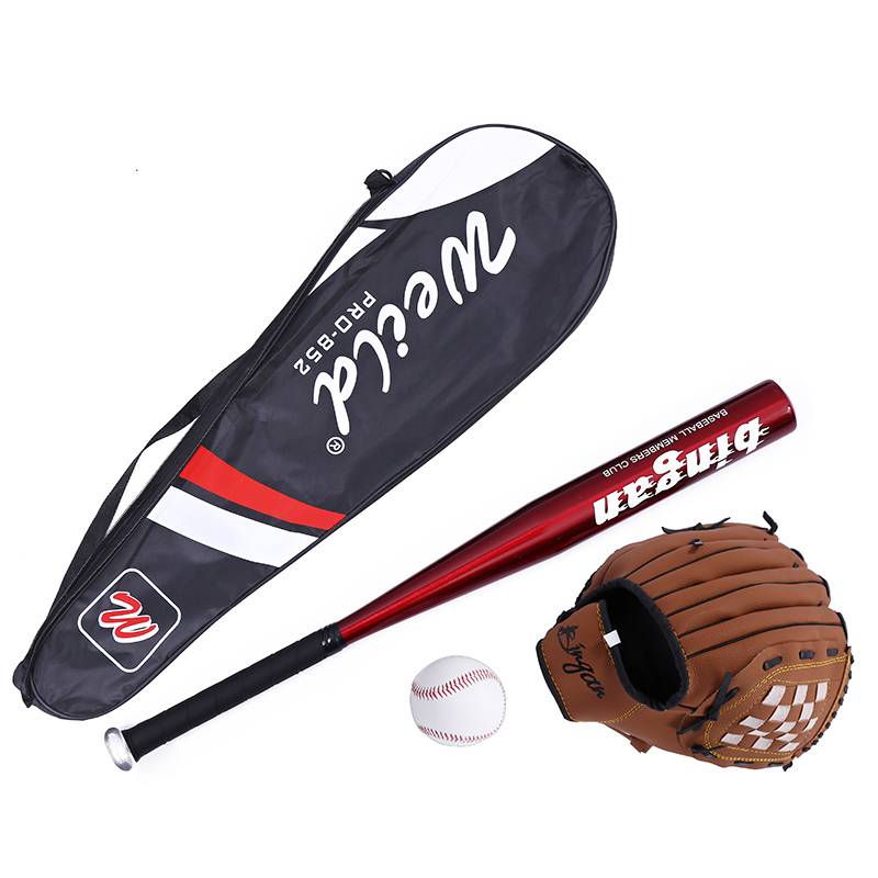 Brown baseball gloves+red balls+baseball+bag