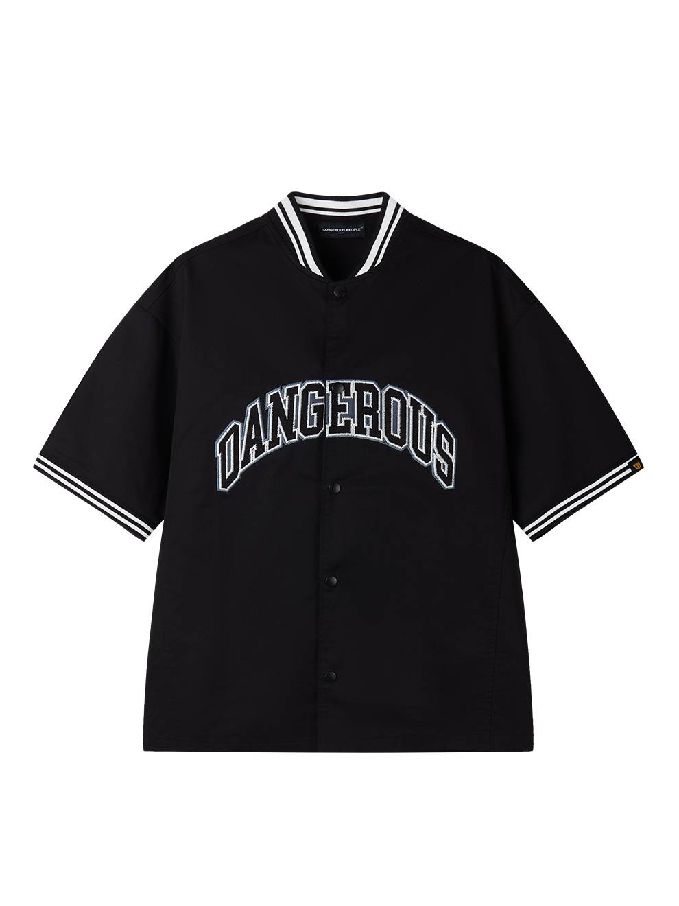 DangerouspeoPle Xue Zhiqian DSP Patch Embroidered Font Baseball Fashion Leisure Trend Short -sleeved Shirt