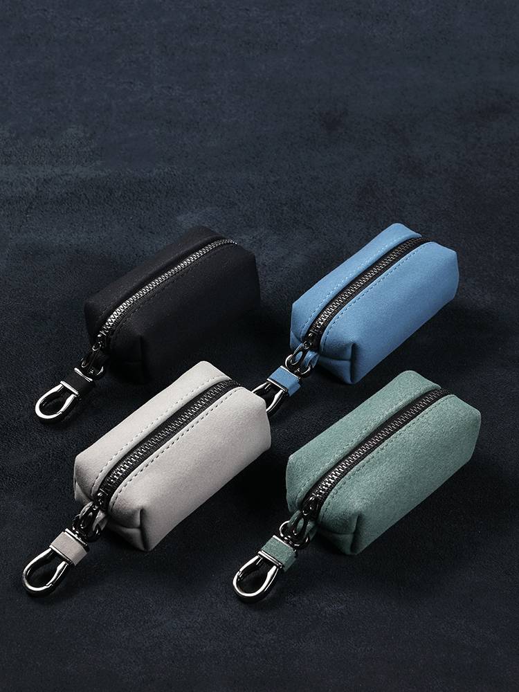 Car keychain Black matte business car zipper fashion key Protective set men's and women's universal key bag