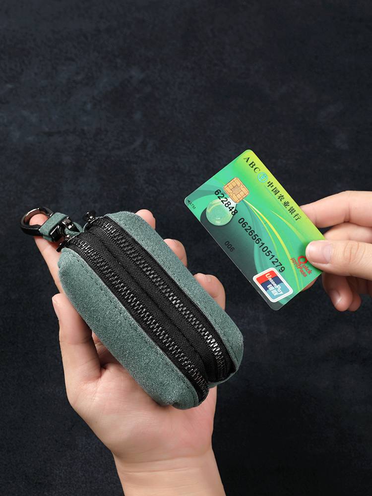 Car keychain Black matte business car zipper fashion key Protective set men's and women's universal key bag