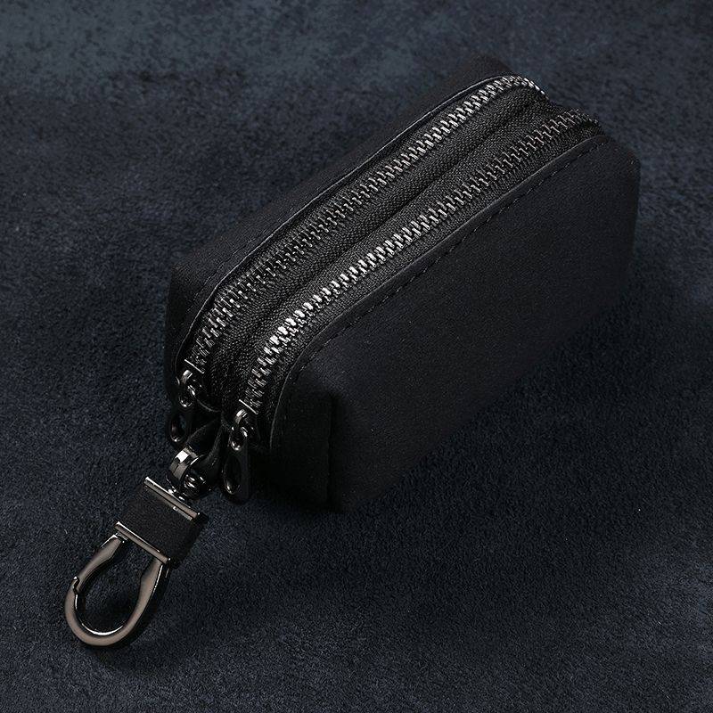 Black double zipper [can be put in car key, change, lipstick, card]