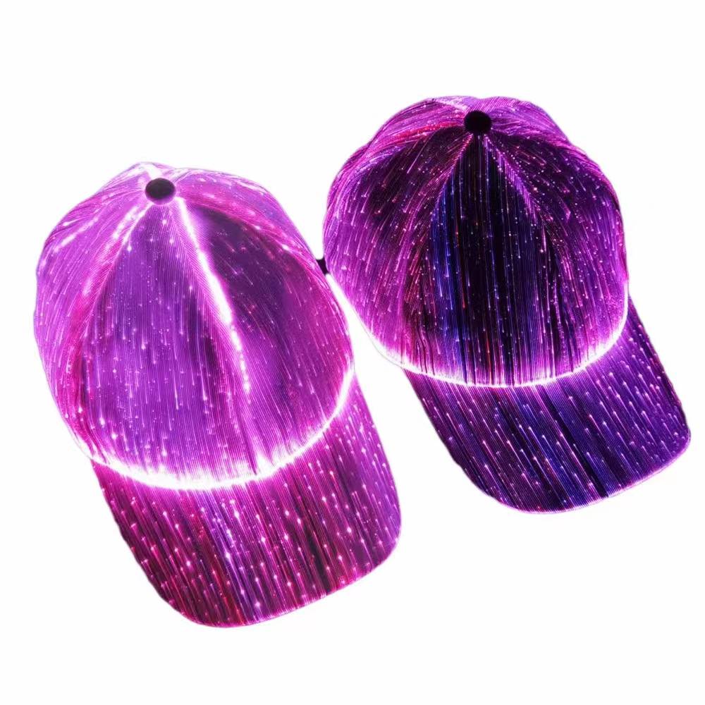 Colorful light light light baseball cap Flame fluorescent hat sunshade duck tongue cap charging concert music festival atmosphere atmosphere