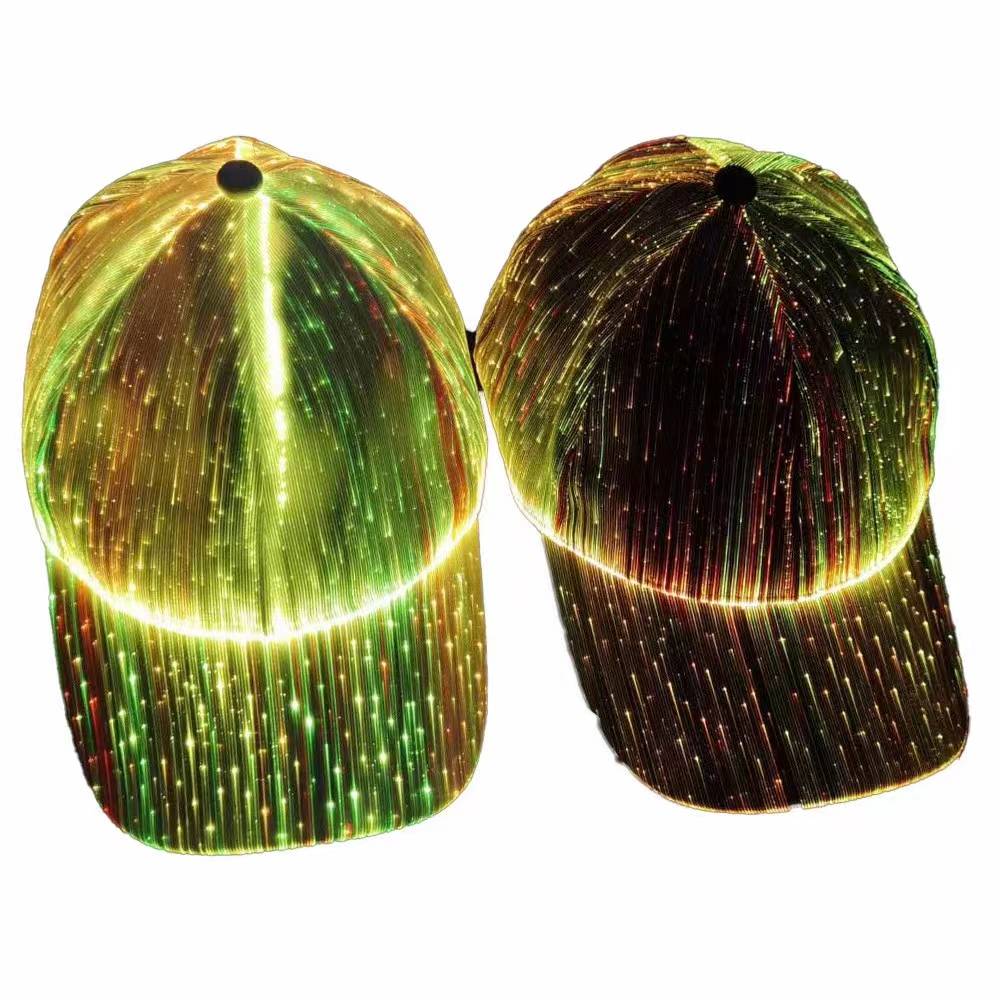 Colorful light light light baseball cap Flame fluorescent hat sunshade duck tongue cap charging concert music festival atmosphere atmosphere