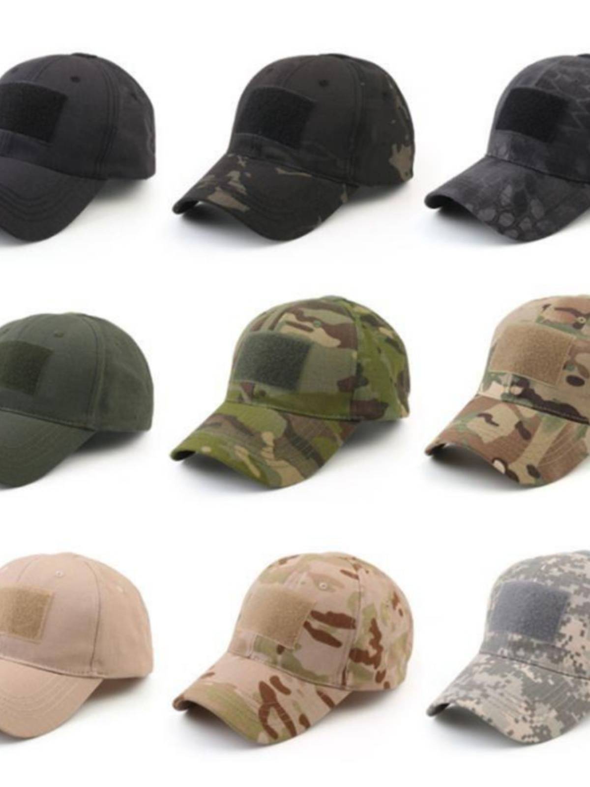 Casual peak hat Tactical hat Men's magic sticker baseball hat army outdoor black adjustable 3 fire Phoenix