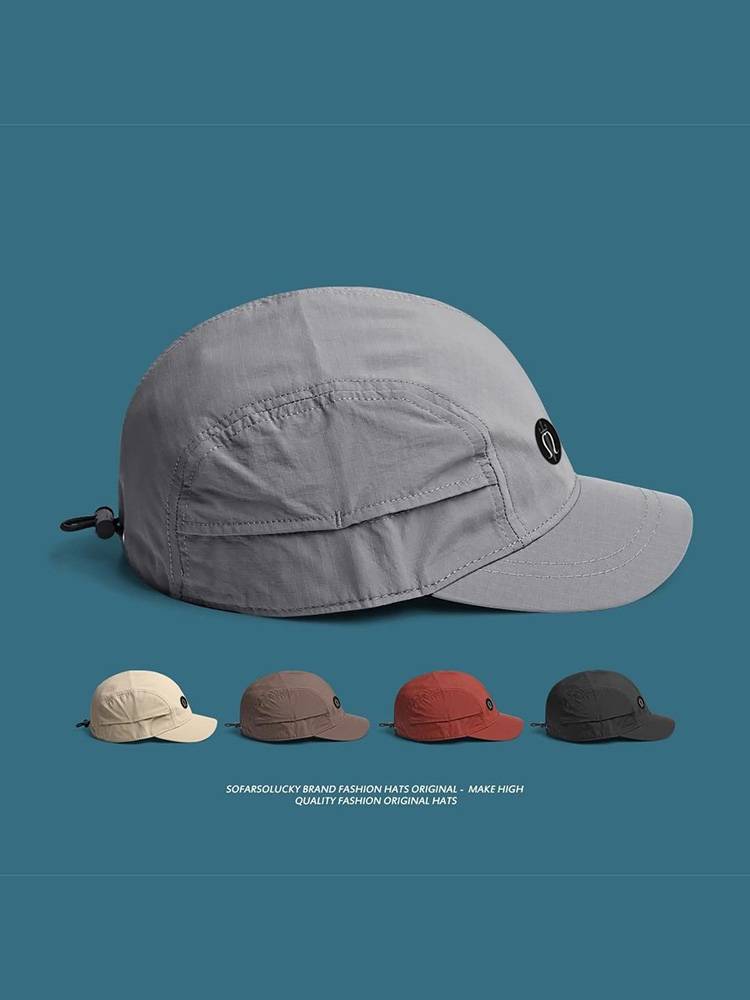 Lulu Hoii Summer thin outdoor sunscreen fast dry duck tongue hat men's niche short -eaves light board baseball cap female