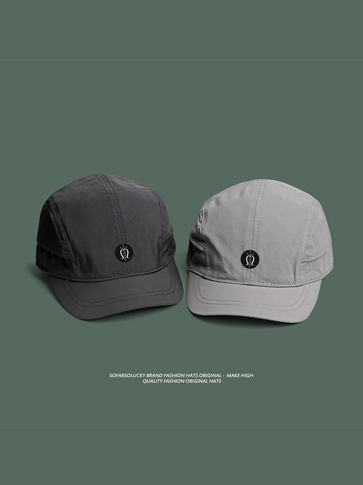 Lulu Hoii Summer thin outdoor sunscreen fast dry duck tongue hat men's niche short -eaves light board baseball cap female