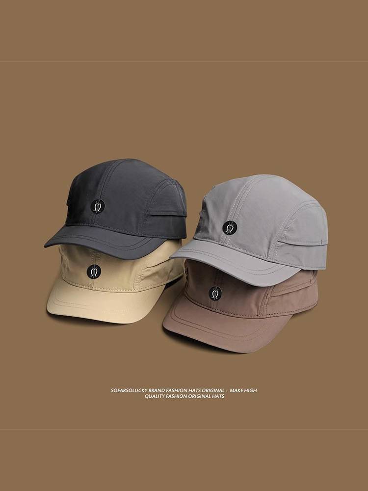 Lulu Hoii Summer thin outdoor sunscreen fast dry duck tongue hat men's niche short -eaves light board baseball cap female