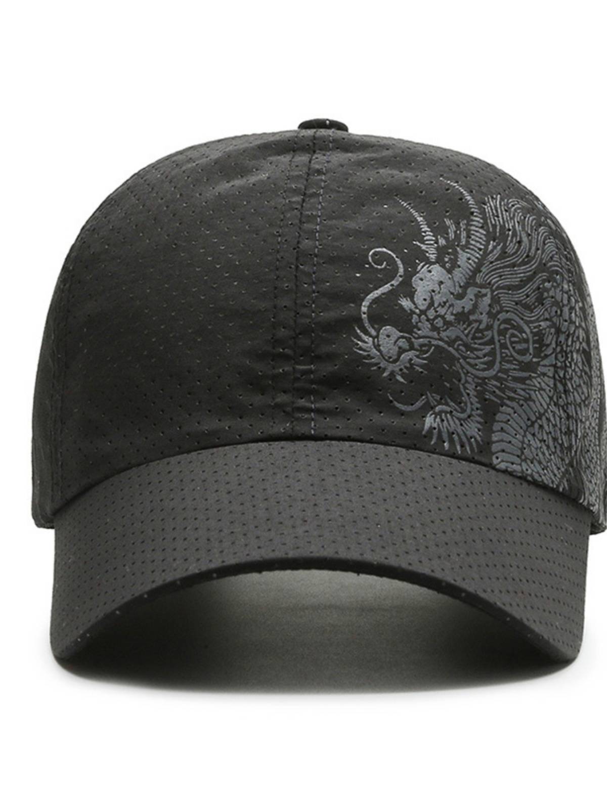 Baseball hat Chinese wind print dragon baseball polyester polyester polyester outdoor dry hat sunscreen cap