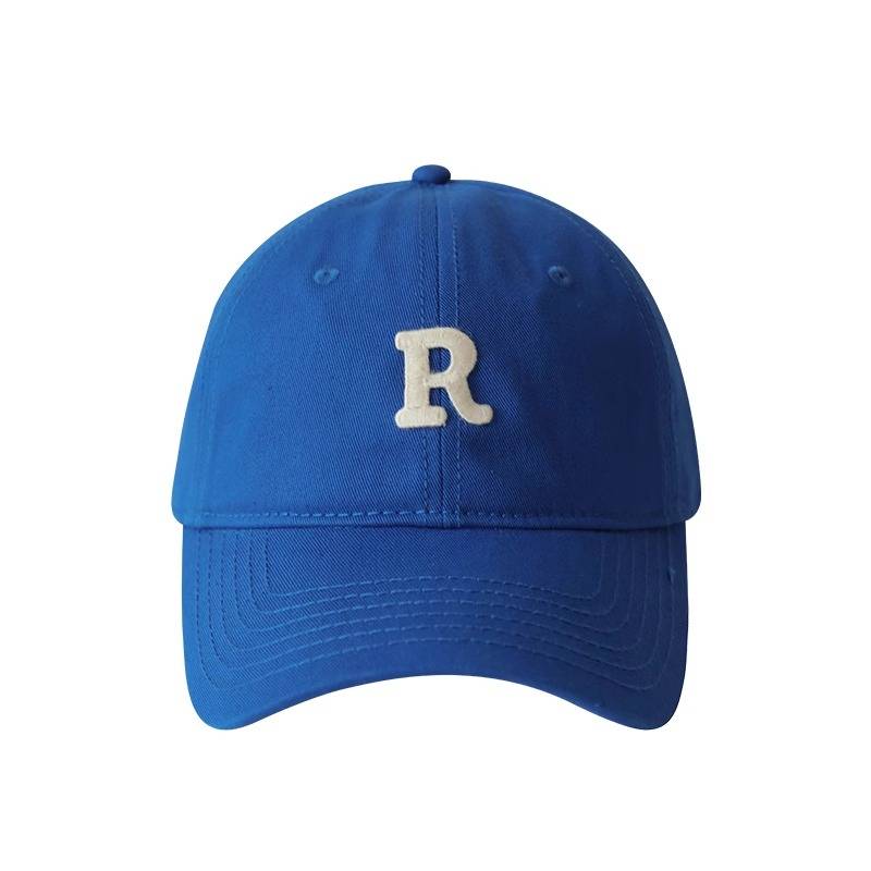 Baseball cap Men's tall top hard top 2024 spring duck tongue hat female Klein blue r letter shading hat ins