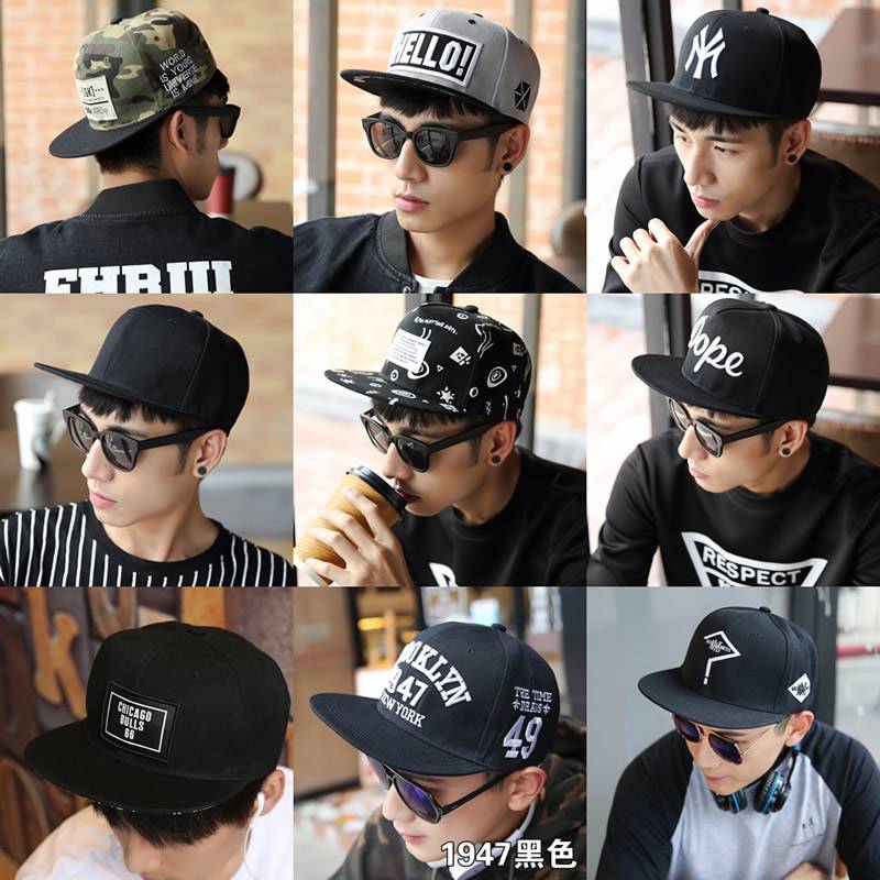 Pingfang hat Men's new trendy flat -eaves American street dance summer sunny board hat hip -hop hat baseball cap