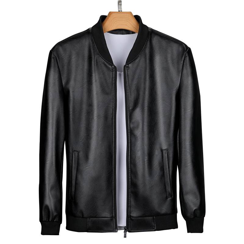 Haining counter leather jacket autumn and winter leather coat men's collar jacket Korean young and middle -aged flying jackets wearing locomotive uniforms