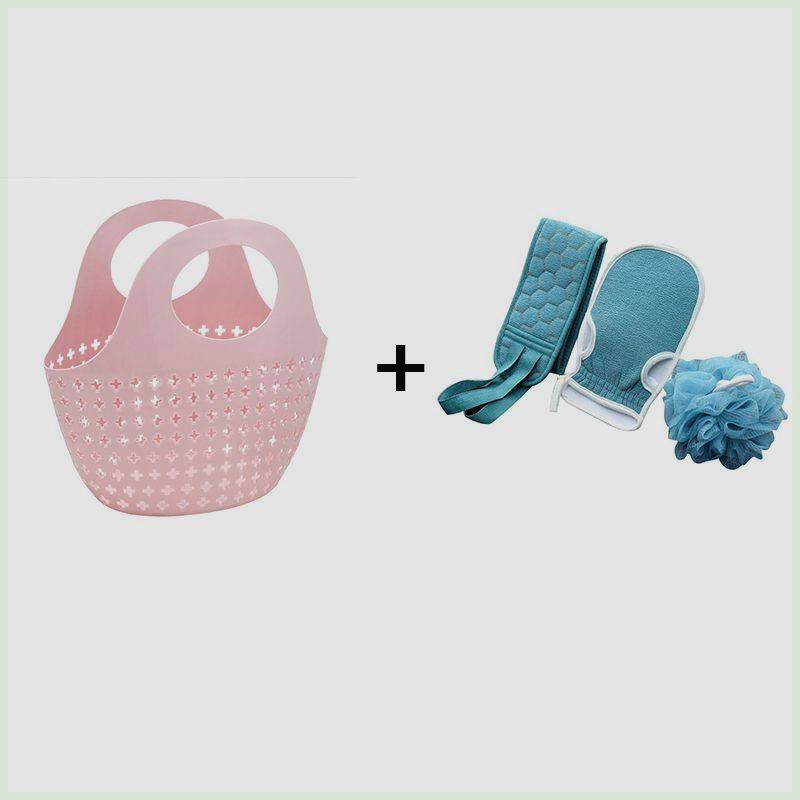 Bath baskets Nordic pink bath basket+three -piece bath