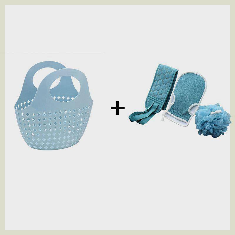 Bathing Basin Nordic Blue Bath Basket+Bathing Three -piece Set