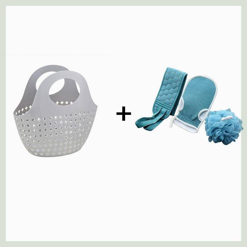 Bathing Basket Basin Nordic Gray Bath Basket+Bathing Three -piece Set