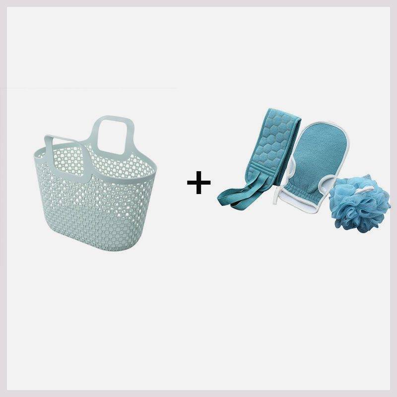 Bath basket green bath basket+three -piece bath