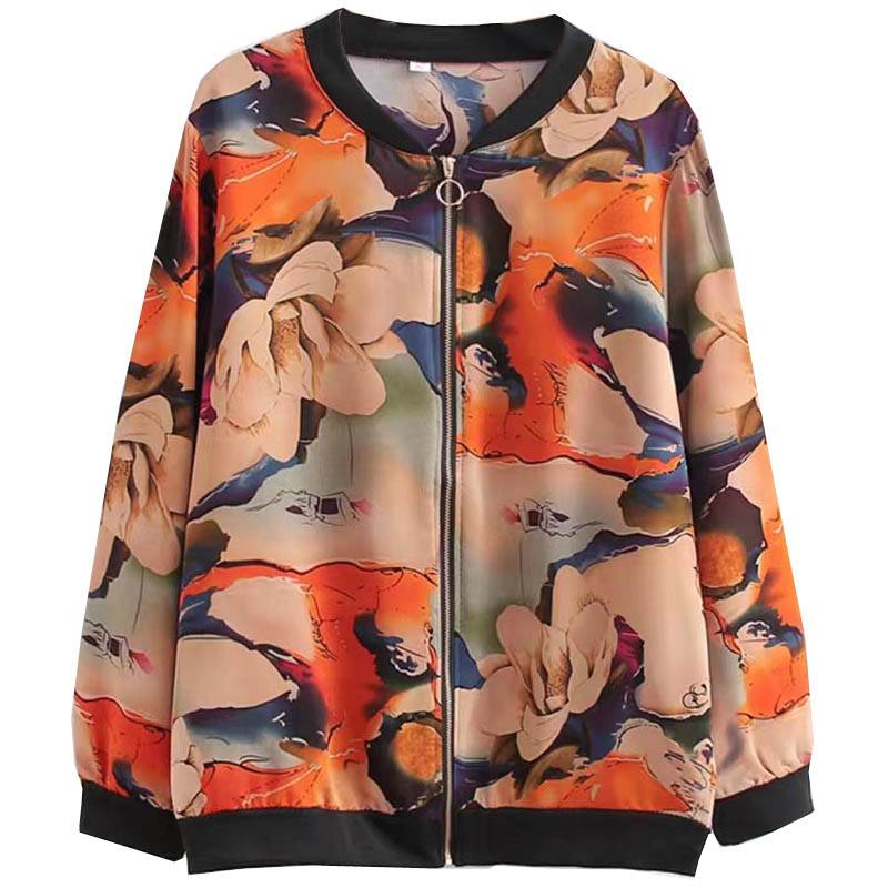 High-quality silk silk silk baseball jacket for a new 2023 summer mom with a light sunscreen