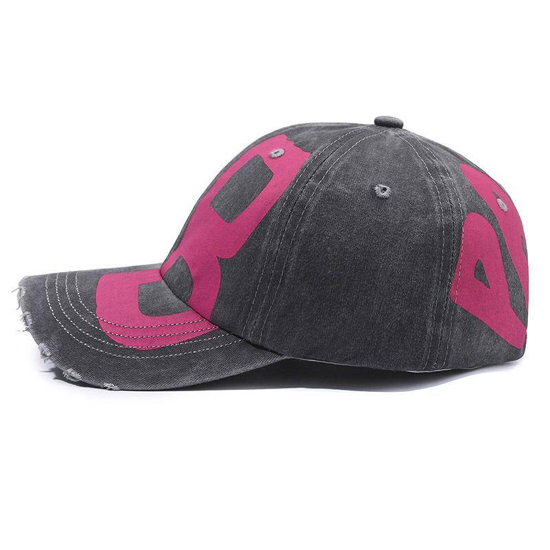 The same star inkjet graffiti letters BB baseball hats make old grinding edge water, wash couple peak caps summer season