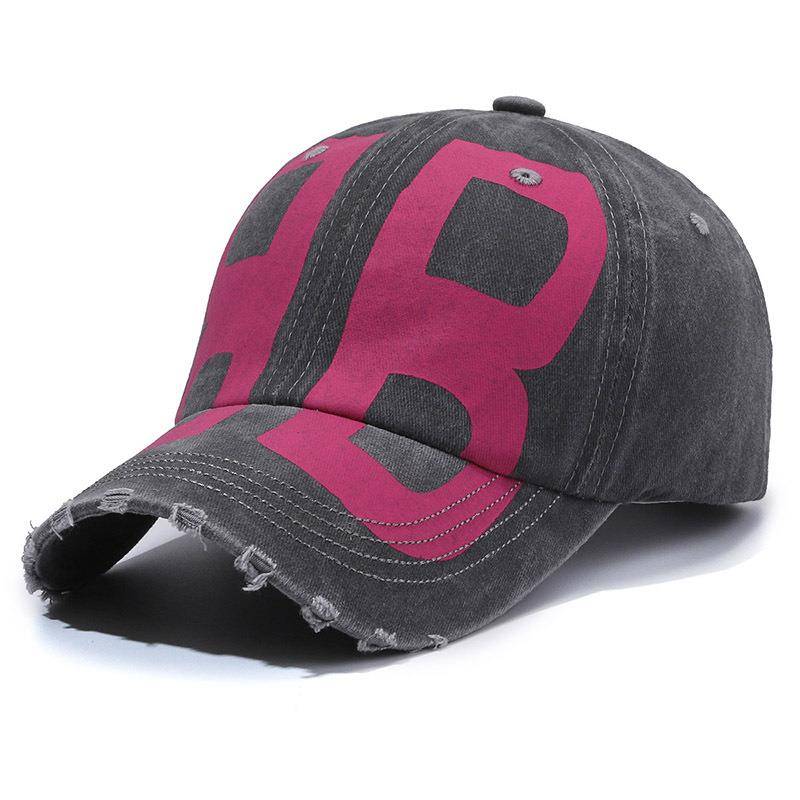 The same star inkjet graffiti letters BB baseball hats make old grinding edge water, wash couple peak caps summer season