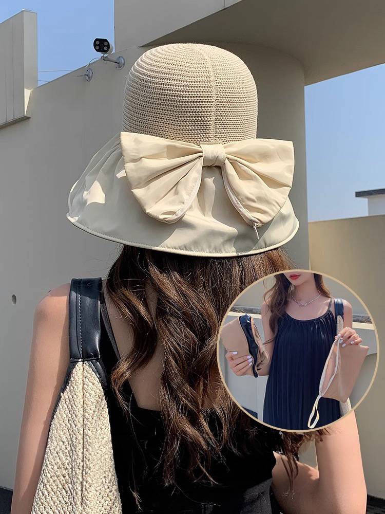 Summer female sun hat anti -ultraviolet air -top sunscreen sun hat cover face fisherman hat big cornicwood windproof vinyl hat