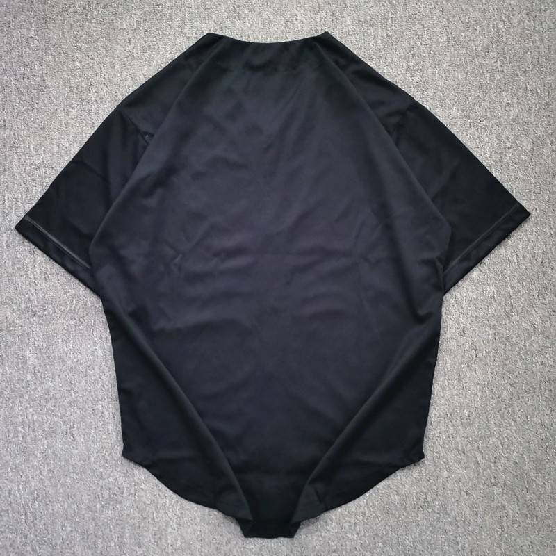 American Hiphop baseball suit hop hip -hop men's short -sleeved large -size big -size cardigan T midfine hip -hop tide solid color jersey