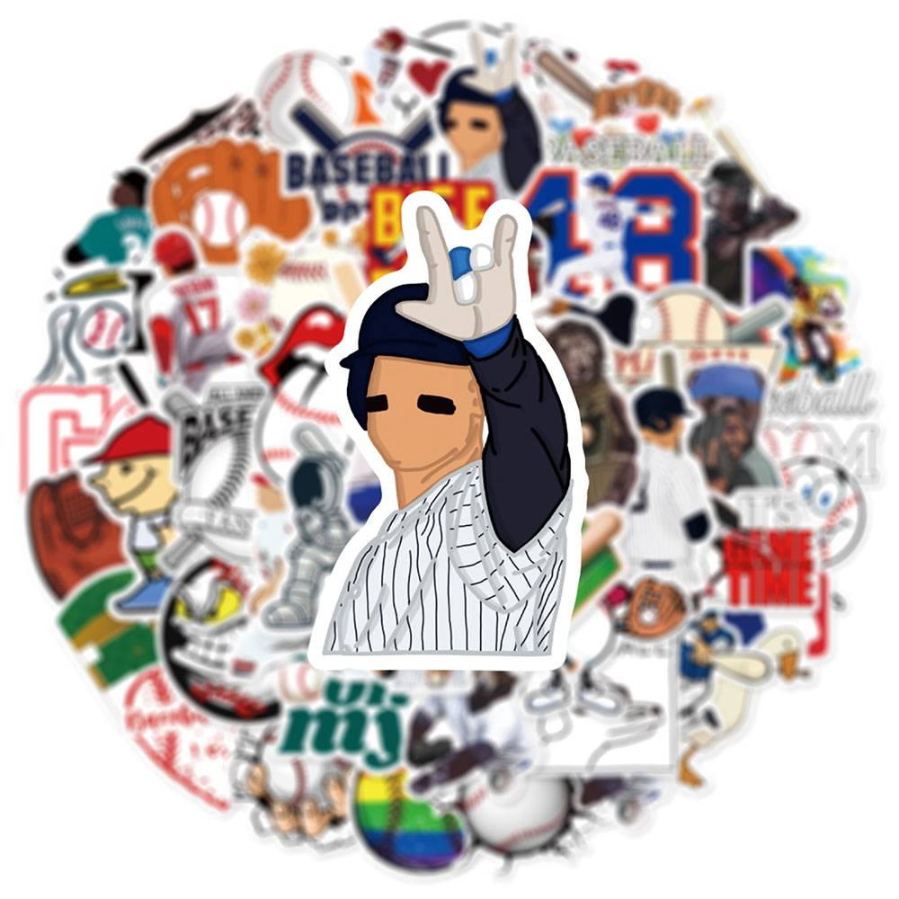 100 baseball graffiti stickers cartoon animation sports project personalized decoration hand ledger material stickers