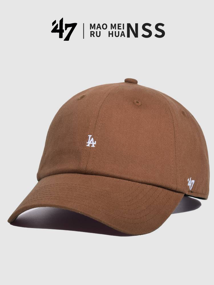 47brand baseball cap female mini mini label LA letters peaked cap male ny micro -standard curved eaves shading soft top hat