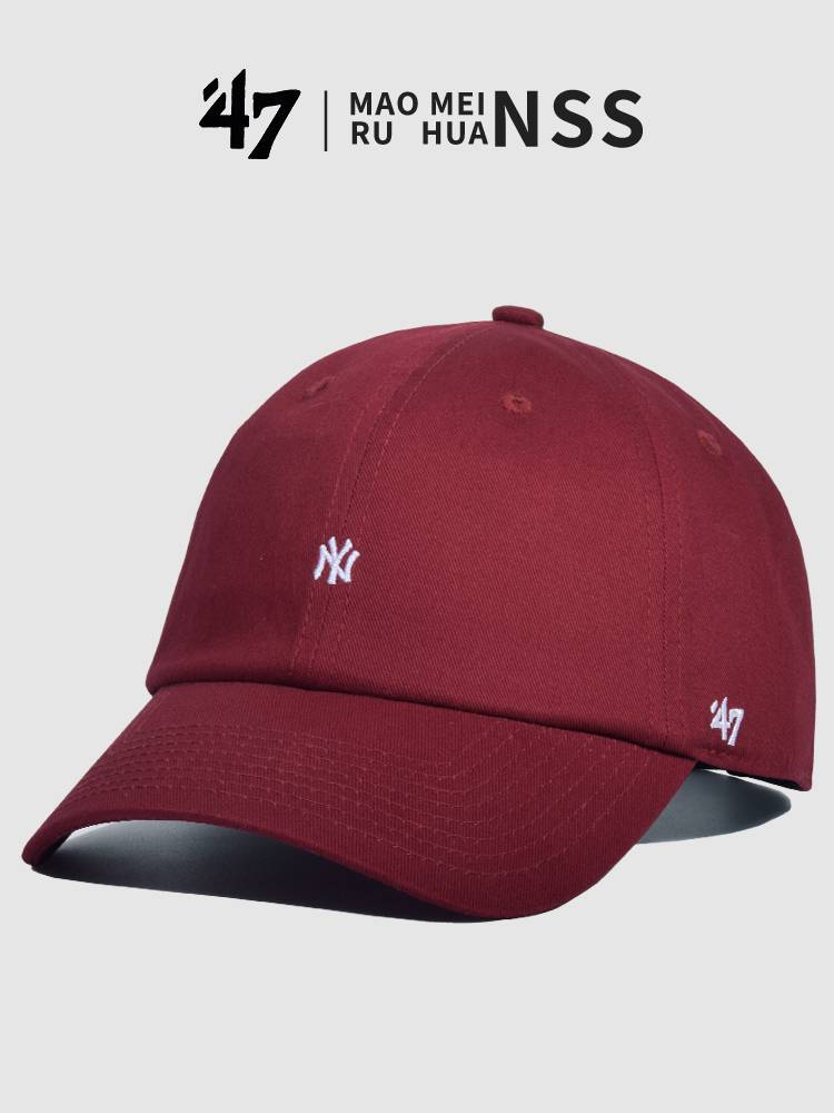 47brand baseball cap female mini mini label LA letters peaked cap male ny micro -standard curved eaves shading soft top hat