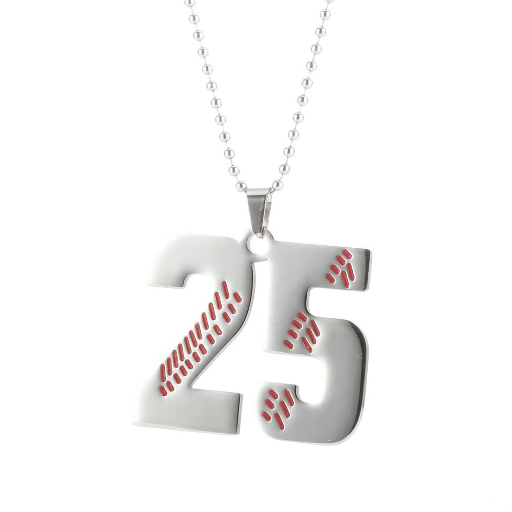 Corrosion baseball digital stainless steel necklace player number pendant 1-99 digital jewelry sports jersey number