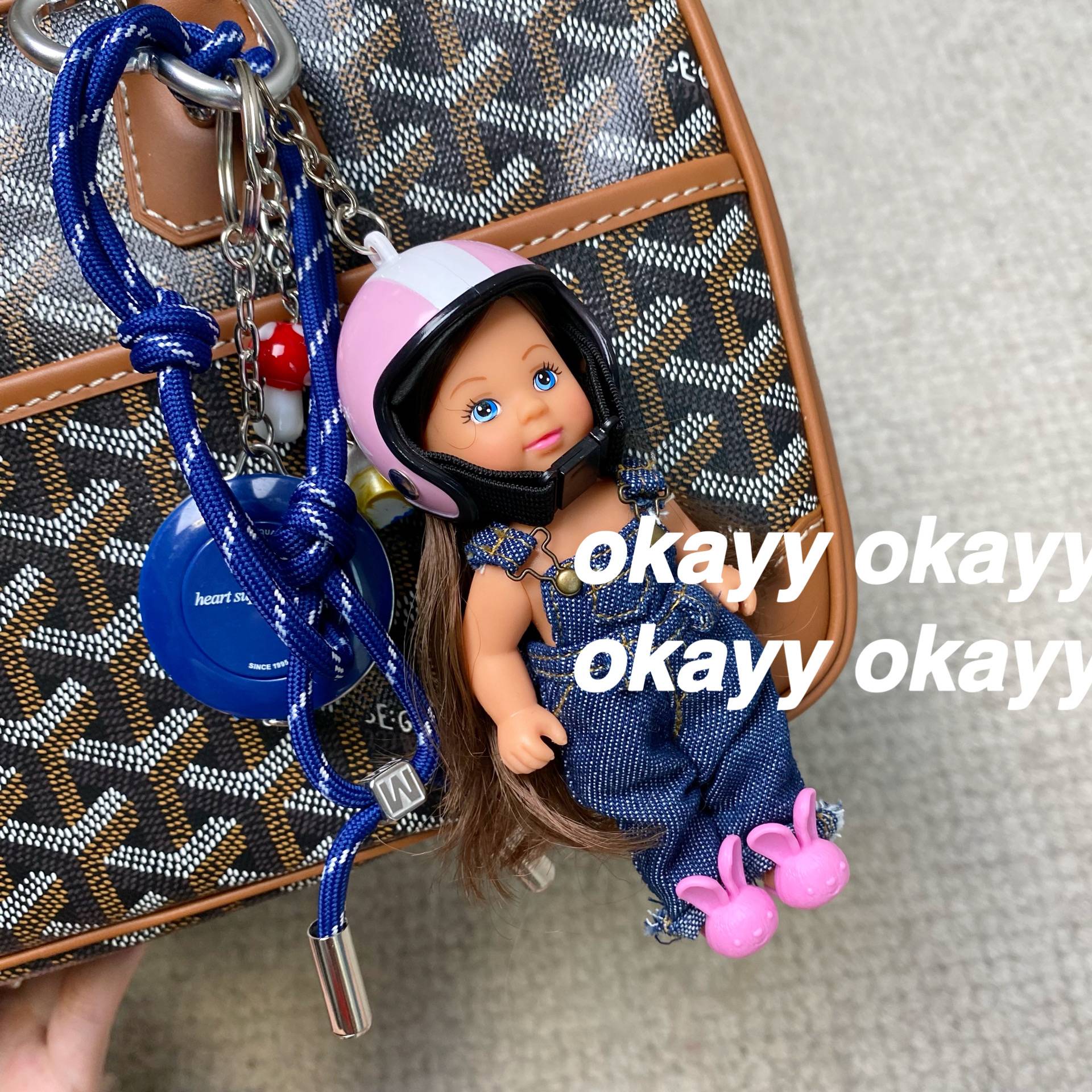 Extremely Prosperity retro tennis pendant improvement Barbie keychain keychain golf baseball miu series chain