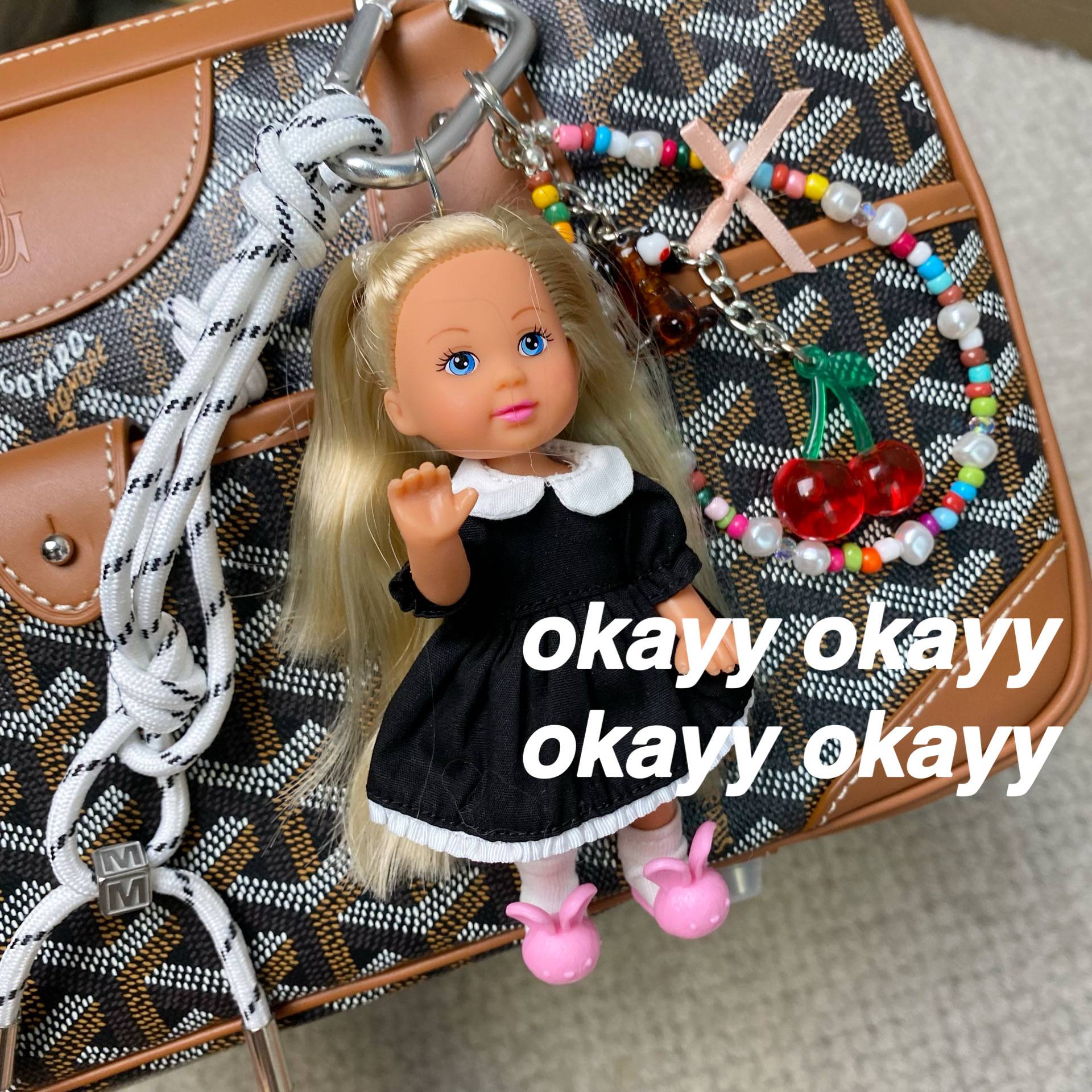 Extremely Prosperity retro tennis pendant improvement Barbie keychain keychain golf baseball miu series chain
