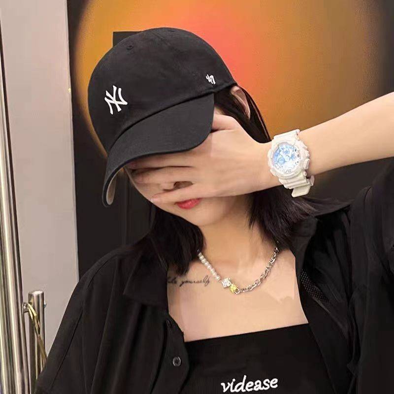 Hat girl 2024 new La peaked cap Men's soft top thin fashion shade hat curve cornary face face small ny baseball cap