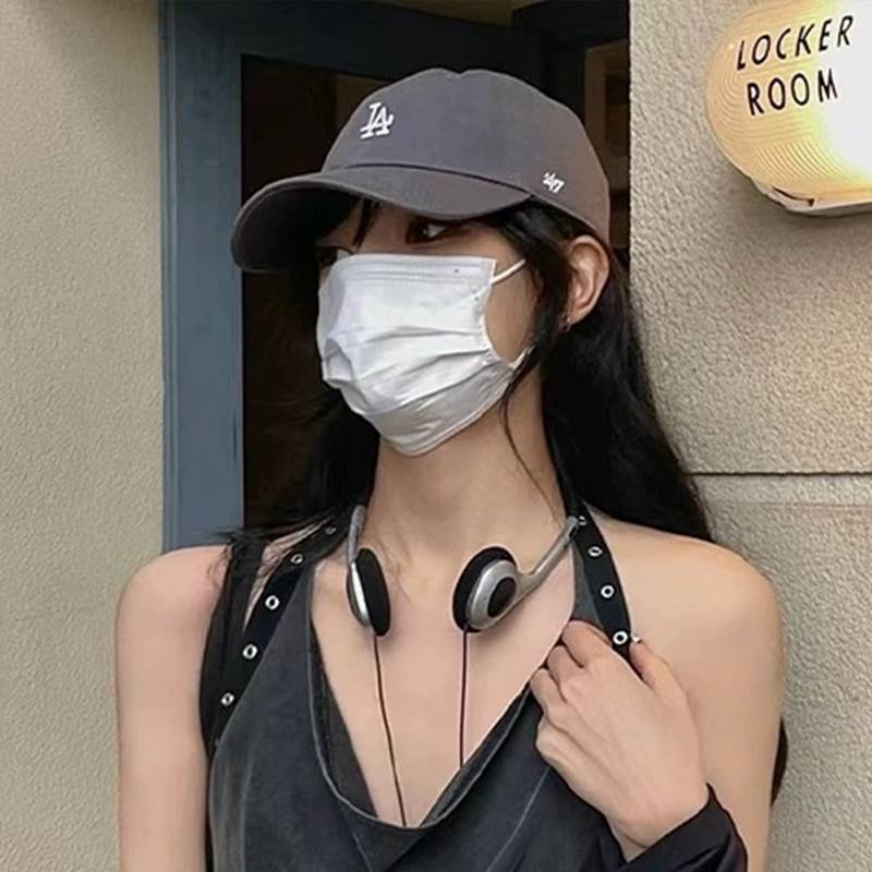 Hat girl 2024 new La peaked cap Men's soft top thin fashion shade hat curve cornary face face small ny baseball cap