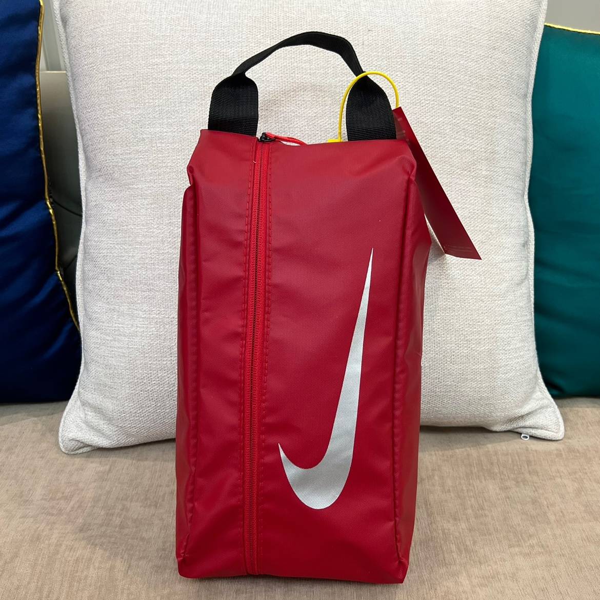 Wine red football shoes bag