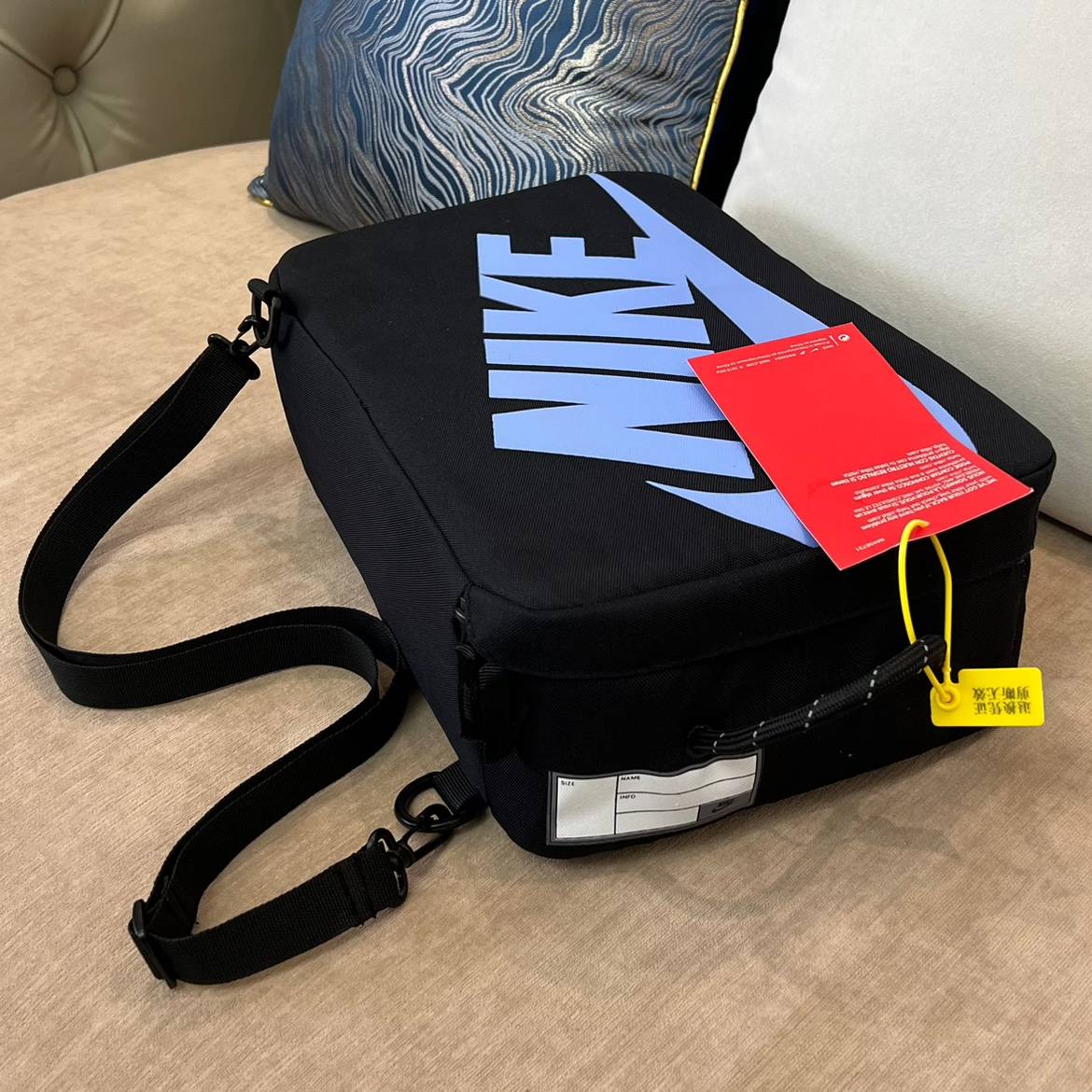 Black and blue crossbody
