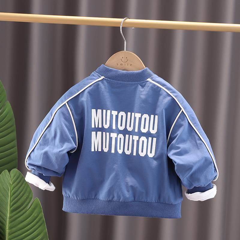 Boys baseball uniform 2024 spring and autumn new children's autumn clothes top children's foreign zipper jacket outer jacket tide