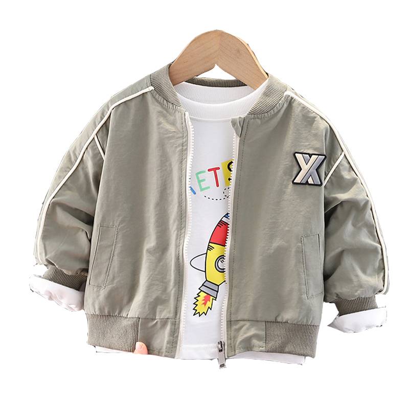 Boys baseball uniform 2024 spring and autumn new children's autumn clothes top children's foreign zipper jacket outer jacket tide
