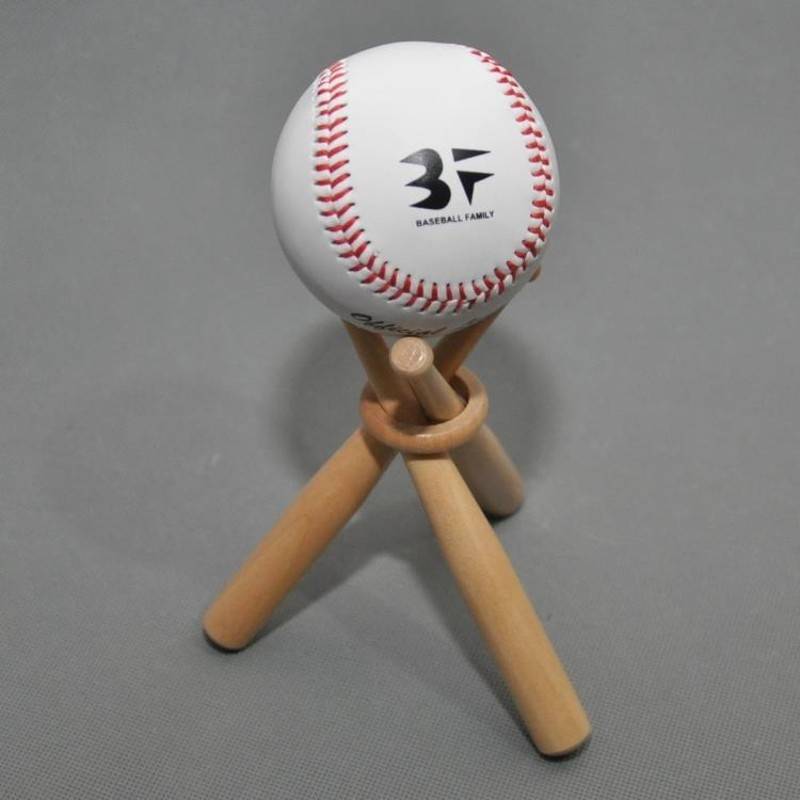 MINI-WOOD-BASED BASEBALL BASE-FORMING L-SHOW BAR DISPLAY