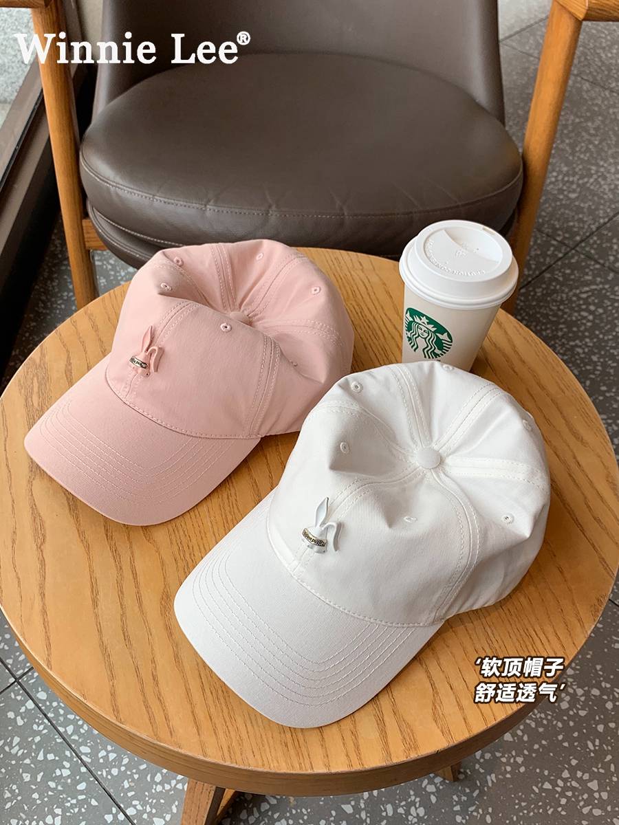 Winnie lee sunscreen caps simple personality bending cornice hat sweet hot girl pink soft girl baseball cap men and women